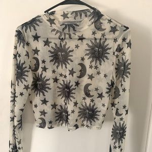 Sun and moon sheer top